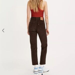 Levi's Wedgie Straight Brown Corduroy Pants Sz 28